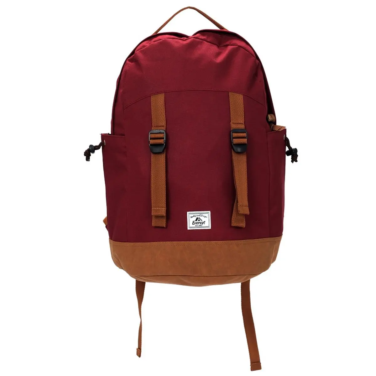 212 MAIN Everest Journey Polyester Backpack - Burgundy, Modern Design, Spacious Compartment, Vegan Suede Accents