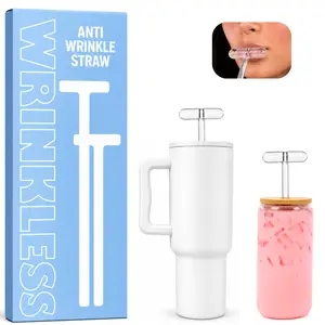 Anti-Wrinkle Glass Straw Set