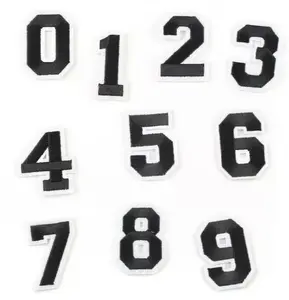 2” Black Numbers Embroidery Patch