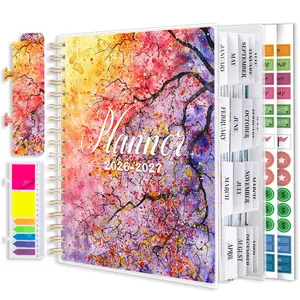 Planner 2026-2027, Large 18 Months Academic Daily Weekly Monthly Planner Yearly Agenda Jan. 2026–June. 2027, 7.9" x 9.8", Page Tabs, Separator Page, Pocket Folder, Bookmark, Stickers, Sticky Note Set