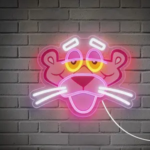 Acrylic Wall-Mounted Neon Light Fixture, USB Powered Dimmable Lighting, Ideal for Gaming Rooms & Parties, Home Bar Decorations