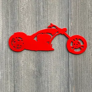 Chopper Motorcycle Metal Sign Cutout - Custom Powder Coated Metal Chopper Motorcycle Sign - The Perfect Wall Art for Any Bike Enthusiast!