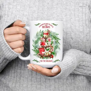 Christmas Nutcrackers Blue & White Coffee Mug 15 oz Drinkware Ceramic Reuse Colorful Reusable Washable Cup Classic Sturdy