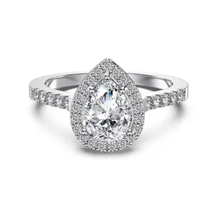 Duchesse Pear Ring 925 Engagement Jewelry
