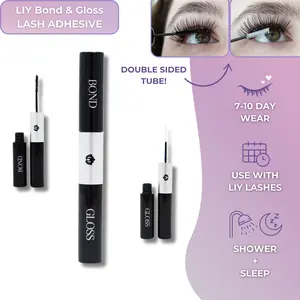 LIY Bond & Gloss - 2 in 1 DIY waterproof lash adhesive & clear lash glossy seal lash extensions lash glue for eyelashes