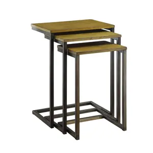 HomeRoots 493257 23.5 x 18 x 12 in. Gold Glass Rectangular End Table