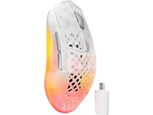 SteelSeries Aerox 3 Wireless Gen 2 - Super-Light 68g Gaming Mouse, 4K Polling, 26K DPI Optical Sensor, 200 Hour Battery, IP54 Water Resistant, 80m Click Durability, RGB, 100% PTFE Feet - Ghost