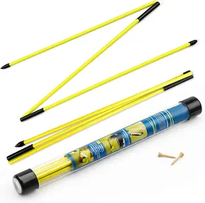 Golf Alignment Sticks, 48" Collapsible Alignment Sticks, Pack of 2 Yellow Golf Alignment Rods for Aiming, Putting and Full Swing Trainer, Posture Corrector with PVC Tube