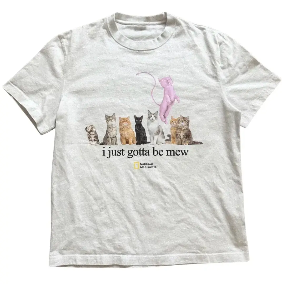 Cat “I just gotta be mew” T-Shirt y2k, Animal Tee, Gifts Shirt, Unisex Vintage Graphic Tees Scene Amity Affliction Style Clothes Men Women Streetwear