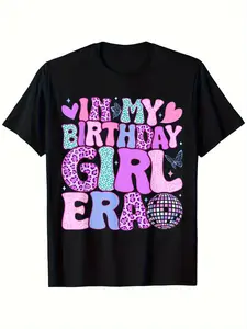 Individualistic round-neck short-sleeved shirts for Boy and girl 🔥   Groovy In My Birthday Girl Era Retro Women Teens Boys Girls Bday T-Shirt