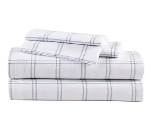 Eddie Bauer Westridge Plaid Blue Cotton Twin Sheet Set