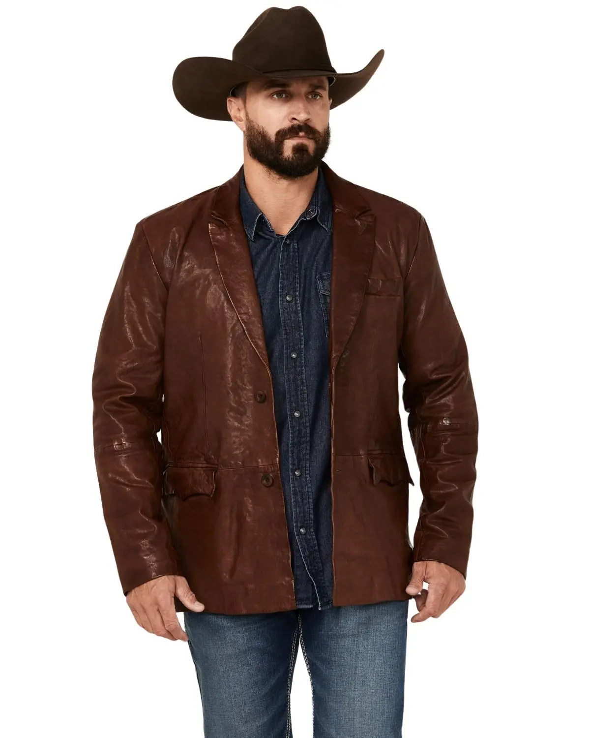 Moonshine Spirit Men's Leather Blazer - Msho23o5-Cog Moonshine Spirit Men's Leather Blazer - Msho23o5-Cog