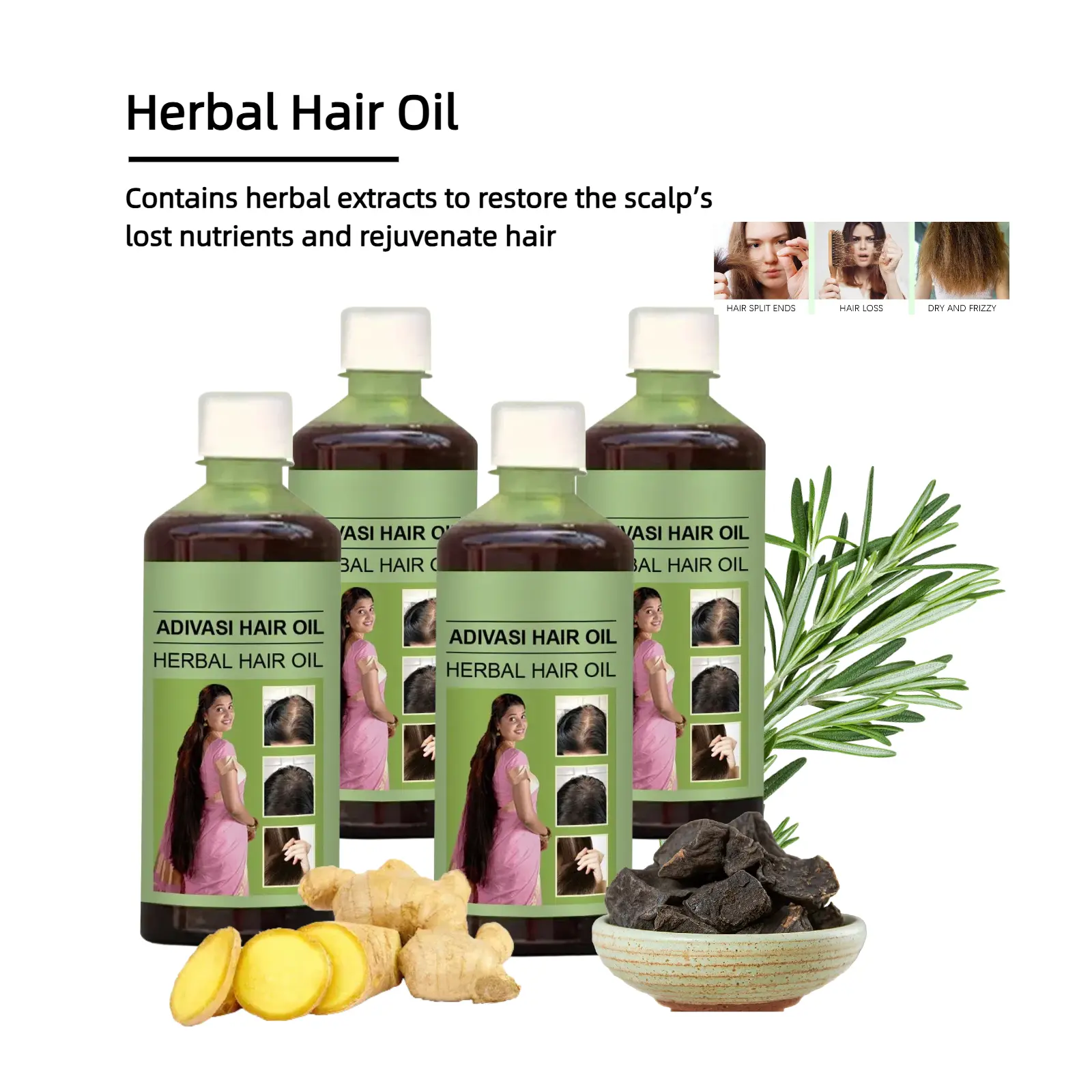 Herbal Hair Oil: Herbal formula, non-greasy, absorbs fast.Nourishes roots, tames frizz, boosts shine.Repairs dryness, leaves hair soft.Great for most hair types. tiktok shop coupons growth Haircare Smooth