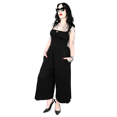 Foxblood Shop Women's Bianca Wide-Leg Overalls Adjustable Wide-Legged Jumpsuits & Rompers - Multi-Size, Zipper Closure, Adjustable Straps, Pockets, Spandex-Rayon Blend, Drawstring - Sign Up For Restock Notifications