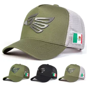 Unisex Mexican Eagle Label Baseball Net Caps Spring Summer Outdoor Adjustable Casual Hats Dad Hat Sunscreen Hat Snapback Trucker Hats Black Snapback