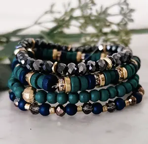 Emerald Green Stretch Bracelet Set