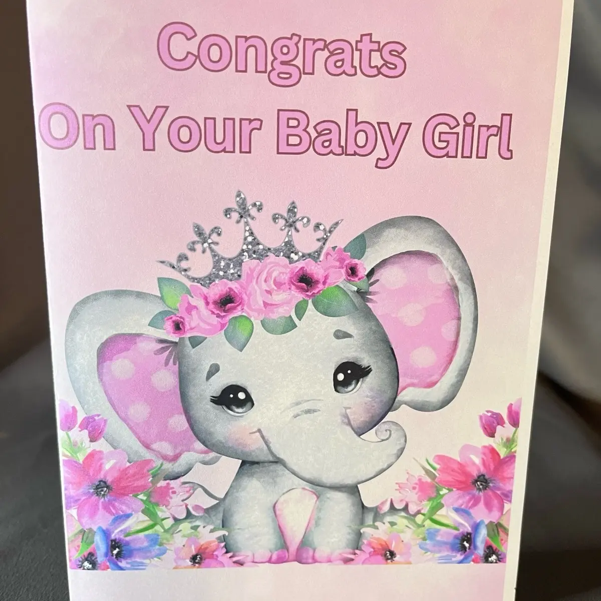 Congrats on your new baby girl - Personalized 5X7 Card with Envelope, Perfect for Gifting, Heartfelt Expression of Love