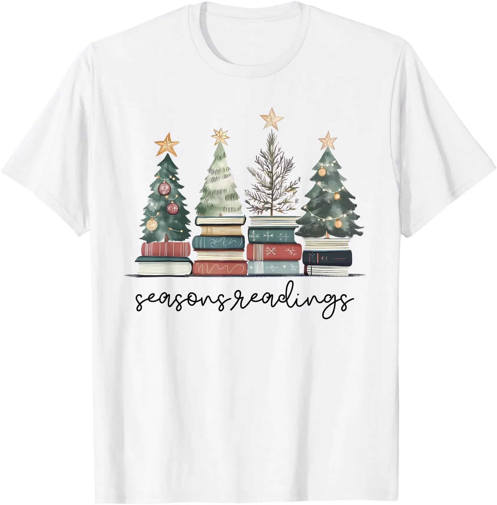 Vintage Seasons Readings All Booked For Christmas Books Club TShirt