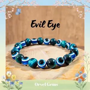 Evil Eye Protection Bracelet – Blue Tiger’s Eye Gemstone Friendship Bracelet for Men & Women | Crystal Beaded Jewelry Trust Inner Strength Handcrafted Mental Clarity Support