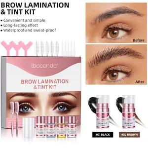 1Set Brow Lamination Kit, 2 In 1 Eyebrow Lamination Kit with Black & Brown Color for Thicker Fuller Brows, Professional DIY Eyebrow Perming Kit Womens cosmetics, Waterproof Eyebrow Gel, Brow Enhancer