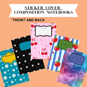 Sticker Composition Notebook Cover Front And Back