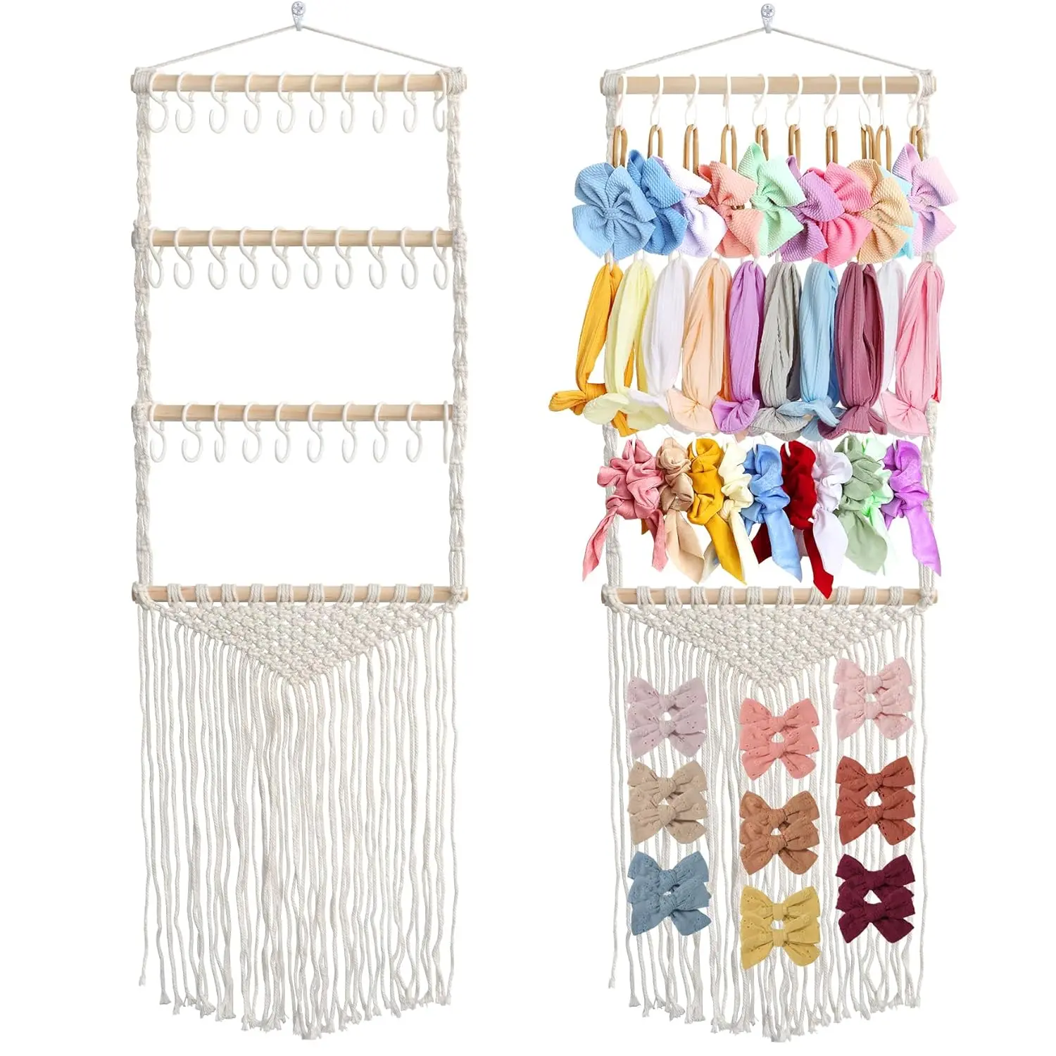 Headband Holder Hair Bows Organizer for Girls,  Headbands Hair Accessories Organizer Storage Wall Hanging Decor for  Girls Room