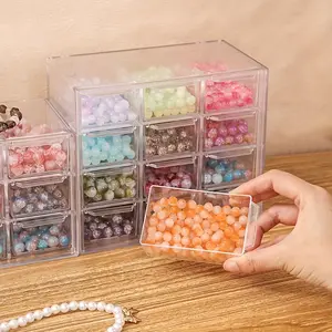 Desktop multi-functional storage box,suitable for jewelry boxes such as rings, studs,necklaces, perfect for DIY handmade beads, and can also be used for hardware accessories small item storage boxes, suitable for art supplies and home jewelry finishing