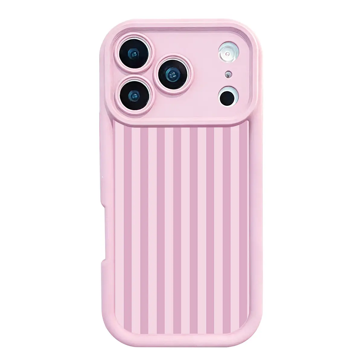 Minimalist Pink Striped Slim Stripe Phone Case for iPhone 17 Air 16 15 Pro Max 14 Plus 13 12 11 Shockproof Drop-Proof Full Coverage Camera Protection Soft Protective Cover Aesthetic Girl Style Gift TYJT260415011 Military Grade Rotating promax