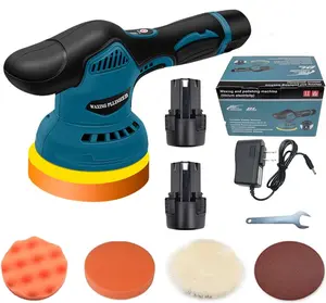 8-Speed Cordless Car Polisher & Buffer Kit, 5500RPM Handheld Power Polishing Machine with 2 Batteries, All-in-One Professional Detailing Set for Car Scratch Removal, Waxing, Home Furniture Polishing & Auto Care
