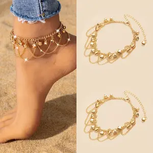 2-piece Set Of Women's Fashion Creative Bell Jewelry Anklet Decoration Accessories, Very Suitable For Girls To Wear At Parties