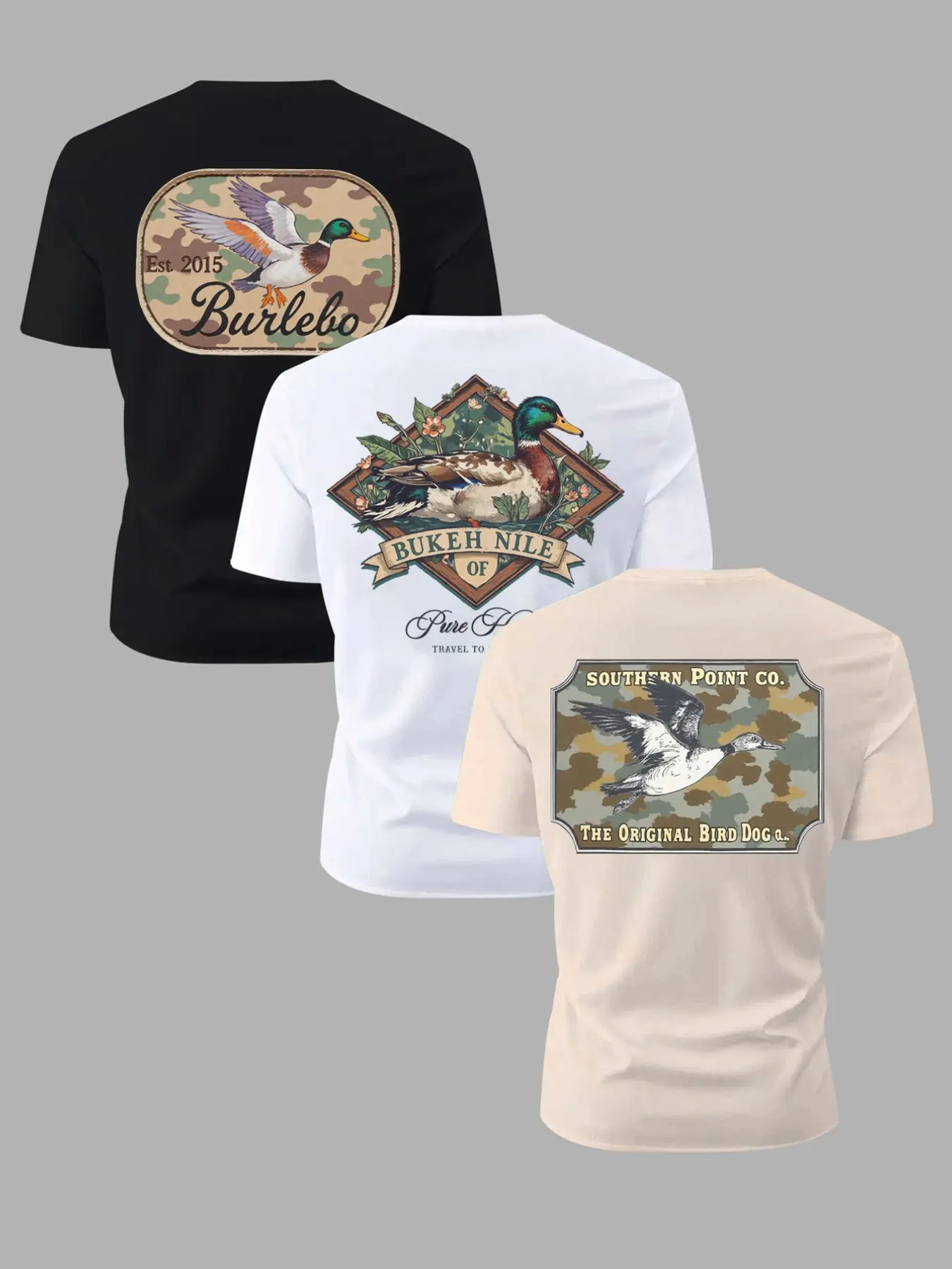 Men's Letter & Bird Print Round Neck Graphic Tee, Regular Fit Casual Street Fashion Short Sleeve T-shirt for Summer, Men's Top for Daily Wear, Tropical, Casual Basic Tee