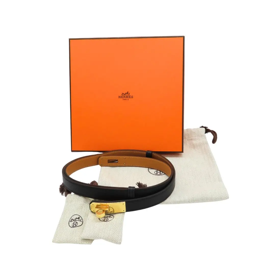 Pre-owned HERMÈS Calfskin Small Leather Goods Hermes Kelly Belt Epsom Belt