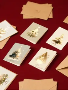 Christmas Cards with Envelopes, 6 Unique Designs, Fun Holiday Greetings, Office Supplies Gift Box, Perfect for Thanksgiving Halloween Birthday Party Invitations