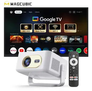 [Google TV stick Bundled] Magcubic HY300GT Projector with Officially Certificated Google TV Google Voice Assistant Auto Focus 400ANSI Built-in 5W Speaker WiFi5 BT5.0 Allwinner H137 Google Cast 0.8:1 Short Throw Ratio Portable Smart Home Cinema