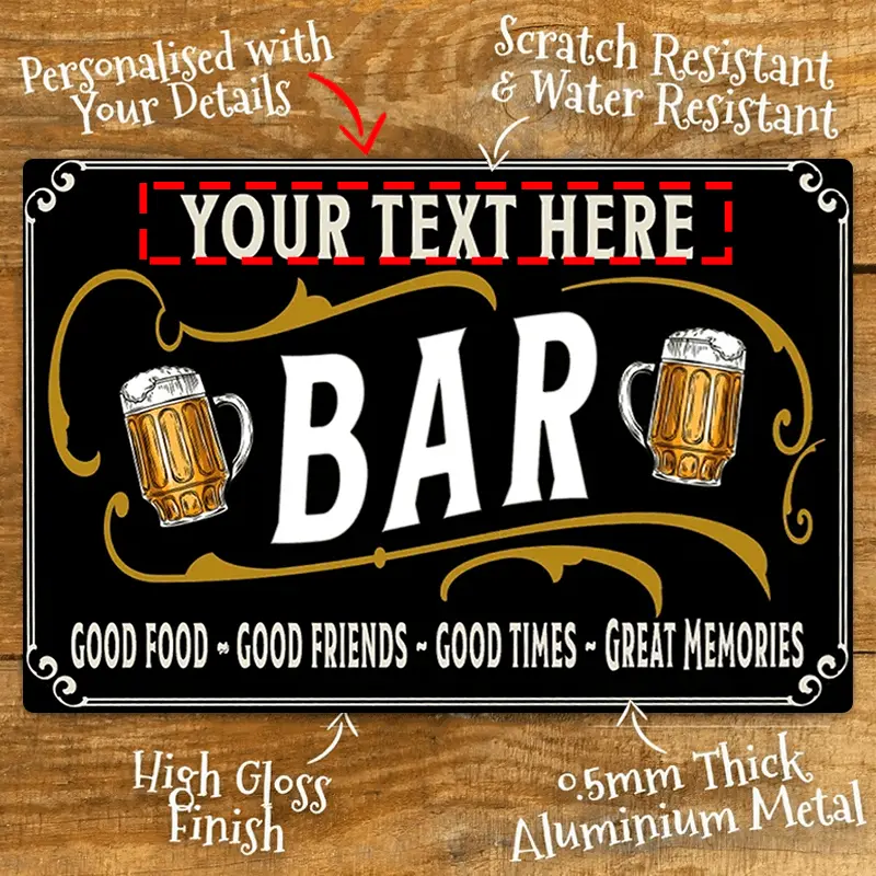 Vintage Tin Sign - 1pc 12x8 in Aluminum Custom Personalized Name Rustic Wall Decor, Room Decor for Dads & Bros, Speciality Plaque Halloween Gift, Funny Decor