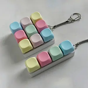 Keyboard-Style Fidget Toy Keychain Ultra-Refined Design with 4 & 9 Keys Durable Eco-Friendly Silicone & ABS Material for Adults Relaxation & Tactile Feedback Everyday Gift