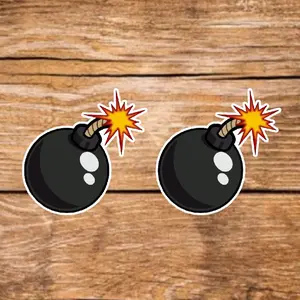 Big Bomb Stickers - 2 Pack, 3.5in, Waterproof, Glossy Finish Vinyl, Unique Design for Decor & Personalization - Perfect for DIY Projects & Gifts