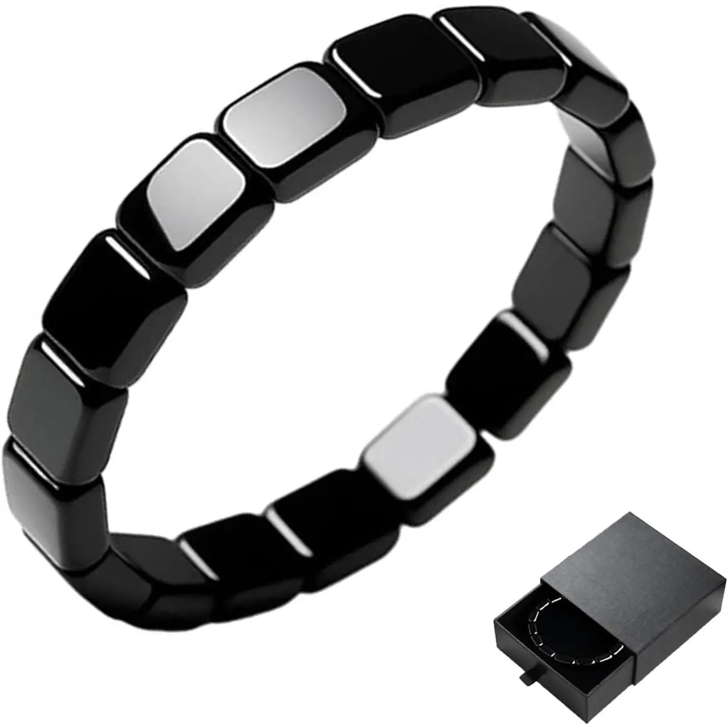 Hematite Bracelet Men, Natural Hematite Beads Mens Jewelry, Minimalist Geometric Style, Boost Daily Vitality, Sharpen Focus, And Uplift Confidence Naturally