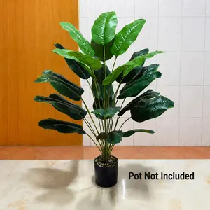Large Leaf Artificial Tropical Banana Plant, Realistic Indoor Fake Greenery, 24/18/12 Leaves Options, Decor for Living Room, Office, Wedding, Hotel
