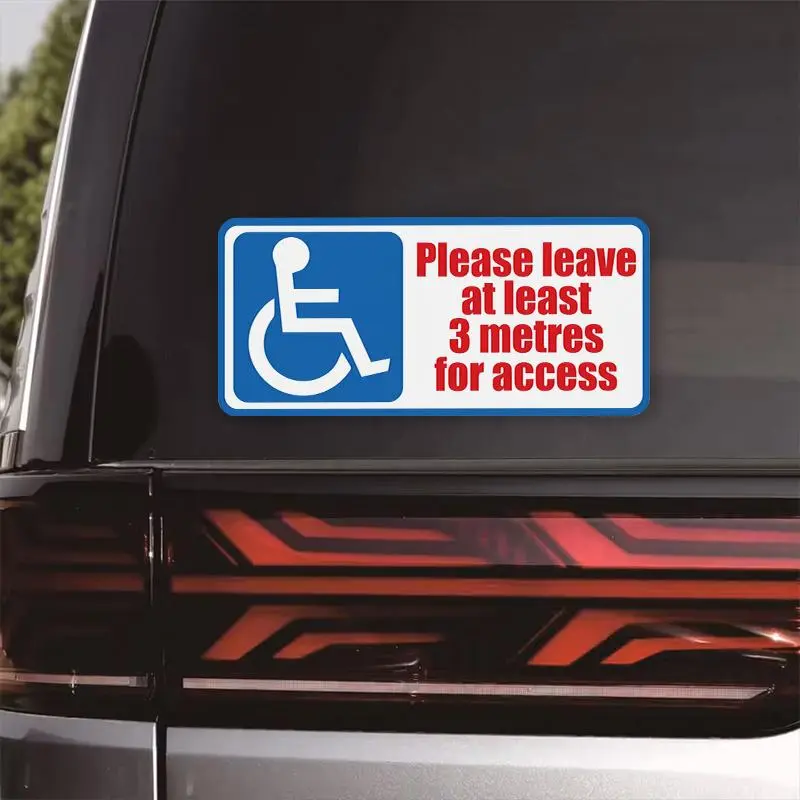 Disabled Person Parking Sign, Waterproof & Durable Self-adhesive Sticker, Universal Car Sticker, Vehicle Decoration, Automotive Decals, Car Window Windshield Trunk Bumper Scratch Cover, Waterproof Decals