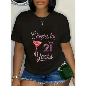 100% Cotton  Cheers To 21 Years 21st Birthday 21 Years Old Bday T-Shirt