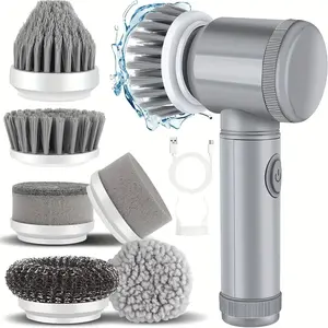 Electric Spin Scrubber Cordless Spin Scrubber with 6 Replaceable Brush Heads Electric Cleaning Brush Cleaning Tools NYNY