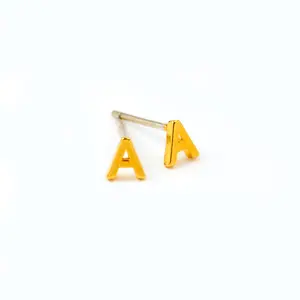 Tiny Letter Stud Earrings for Kids – Minimalist Alphabet Initial Earrings, Lightweight Personalized Name Jewelry, Cute Everyday Studs, Stylish Gift for Children