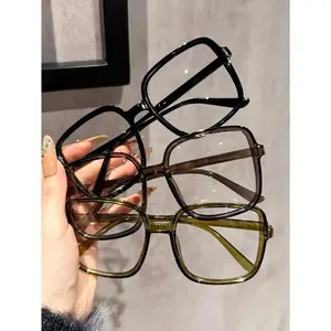 3/4PC Summer Oversized Square Anti Blue Light Glasses Fashion Frame Daily Photography Eyewear