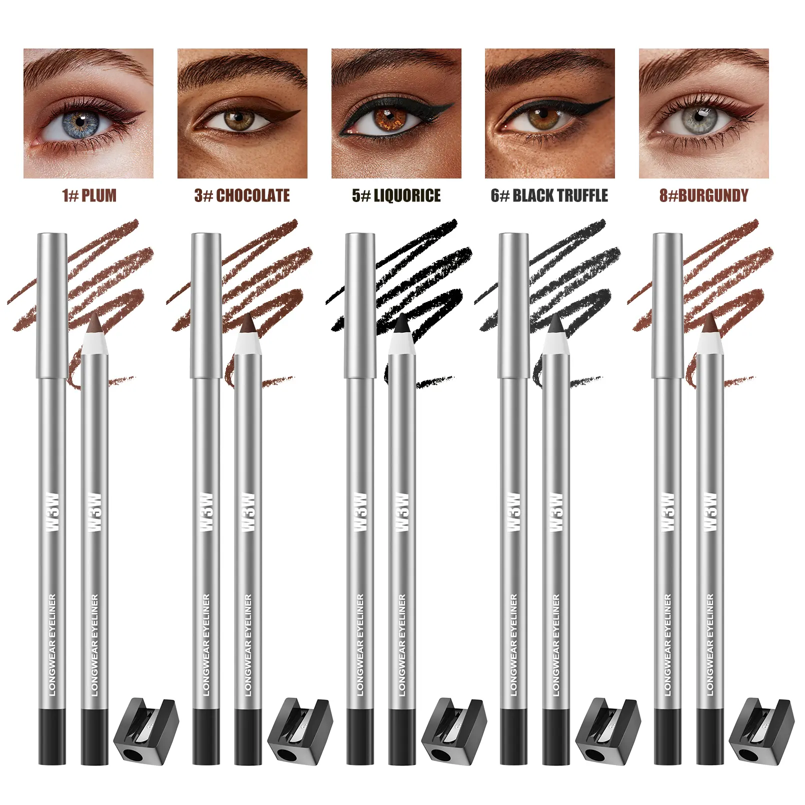 Multicolor Eyeliner Pencils Makeup Set - Pencil Format, Smooth Glide, Intense Defined Line, Smudge-Proof, Long Wear Transfer-Proof Waterproof, Easy to Apply for Daily, Party Use