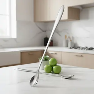 2-Pack 11.69-Inch Long Handle Stirring Spoon, 410 Stainless Steel Ice Tea Spoon, Durable Cocktail Spoon for Home/kitchen/cafe/bar, Dishwasher Safe