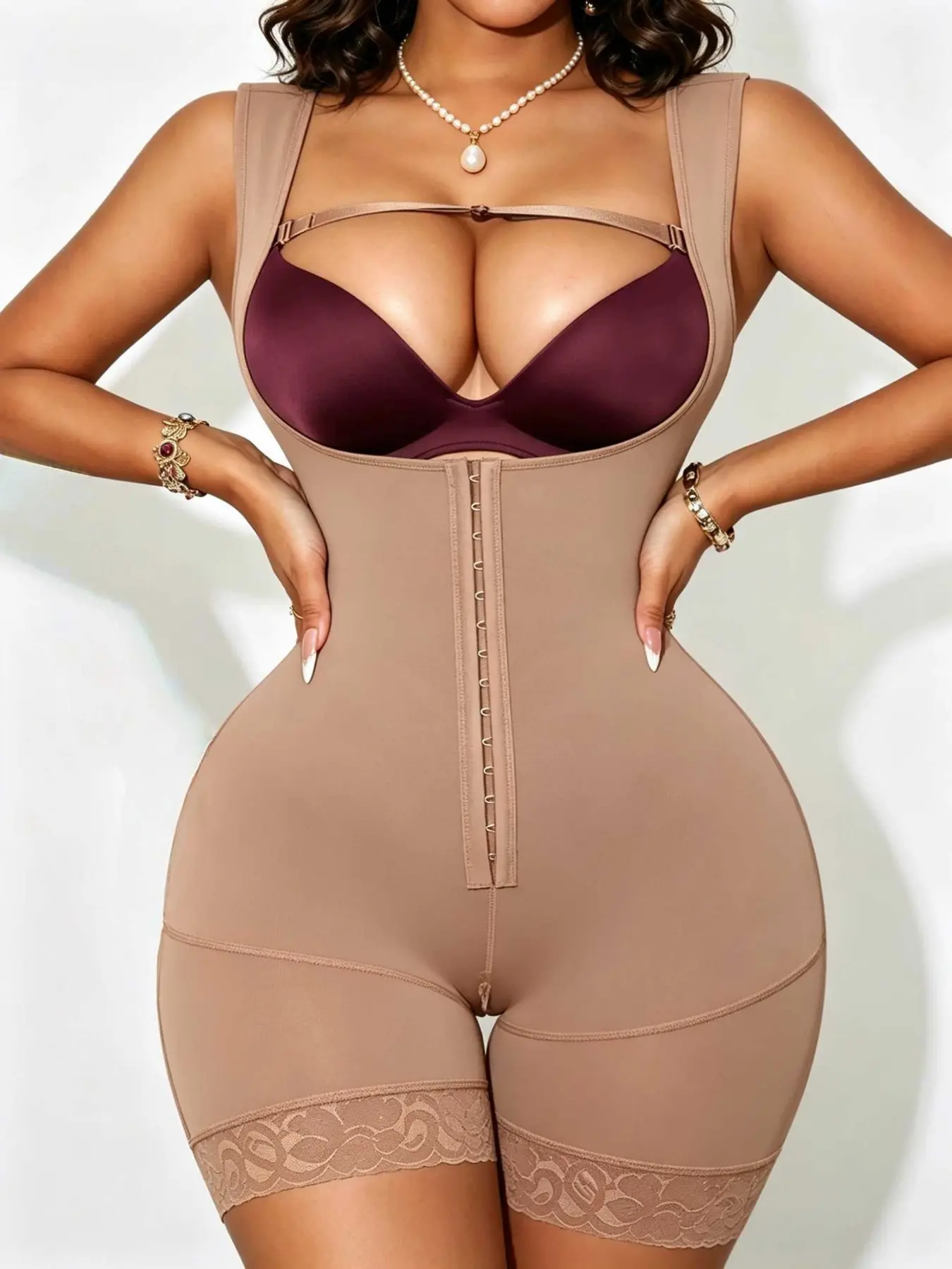 1 Count Premium High Compression Hourglass Waist Sculpting Body Shaperwear, 3D Hip Boost & Thigh Contouring Silhouette Jumpsuit, Colombian Shapewear, Fajas, Butt Lifting And Tummy Control Bodysuit, Suitable For Daily, Sport, Yoga