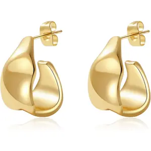 SHERLOVE Trendy Gold Plated Knot Earrings for Women Chunky Statement Drop Dangle Earrings Lightweight Hypoallergenic Fashion Accessories Gold Jewelry Gifts for Womens