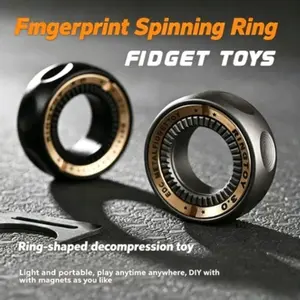 50 Fingerprint Ring Magnetic Ratchet Finger Edc Stress Relief Gadget Fidget Toy, Fun Leisure Hand Play Good Toy, Perfect for Relaxation and Entertainment