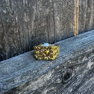 Unisex gold plated nugget ring
